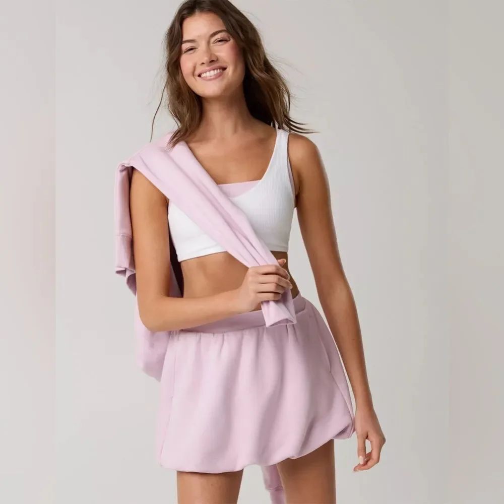 NWT Sz L OFFLINE By Aerie Cloud Fleece Bubble Skort